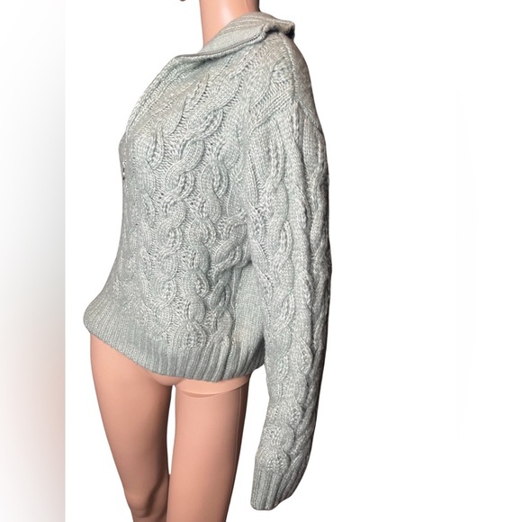 Sincerely Jules Cozy Cable Knit 1/2 Zip Turtleneck Pullover Sweater Sz M - Picture 5 of 9